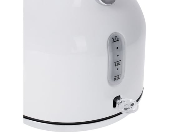 Adler AD 1346, 1,7 l, 2200 W, Metallisk, Hvit, Rustfritt stål, Vannivåindikator, Overopphetingsbeskyttelse