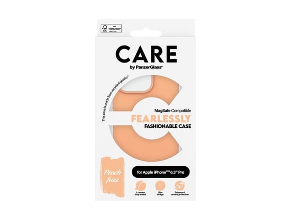 PanzerGlass CARE™ by ® Case Peachy w. MagSafe iPhone 16 Pro, Suojus, Apple, Apple - iPhone 16 Pro, Vaaleanpunainen