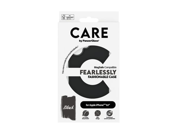 PanzerGlass CARE™ by ® Case Black w. MagSafe iPhone 16, Suojus, Apple, Apple - iPhone 16, musta