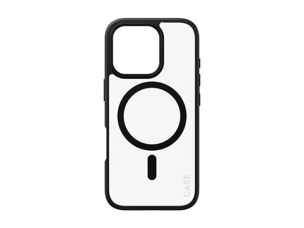 CARE by PanzerGlass Urban Combat - Baksidedeksel for mobiltelefon - svart ramme - MagSafe-samsvar - resirkulert plast - gjennomsiktig, svart - for ...