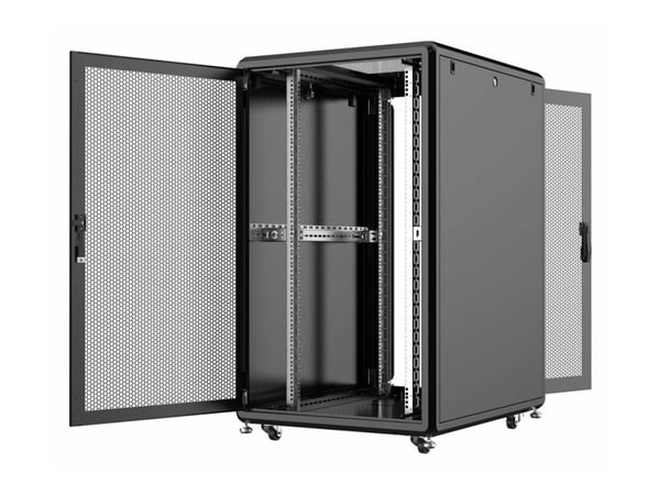 Lanview by Logon - Rack skåp - 800 x 1000 mm, server line - fristående - svart, RAL 9005 - 26U - 19"