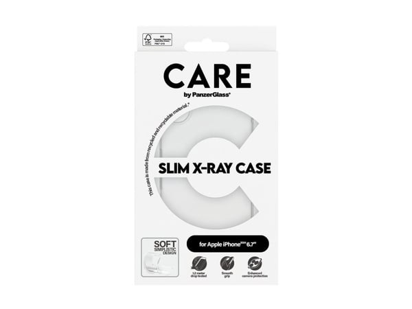 PanzerGlass CARE™ by ® X-Ray Case iPhone 16 Plus, Suojus, Apple, Apple - iPhone 16 Plus, Läpinäkyvä