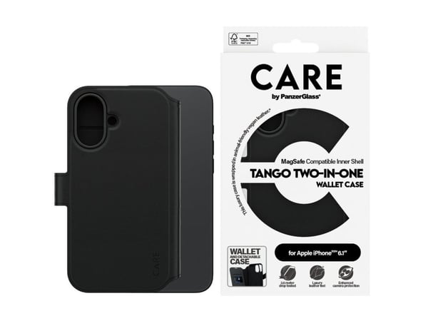 CARE by PanzerGlass Tango - Lommebok for mobiltelefon - to-i-én - MagSafe-samsvar - polykarbonat, polyuretanlær