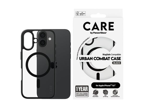 CARE by PanzerGlass Urban Combat - Baksidedeksel for mobiltelefon - MagSafe-samsvar - termoplast-polyuretan (TPU), polykarbonat (PC), oleofobisk be...