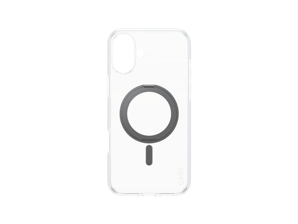 CARE by PanzerGlass - Baksidedeksel for mobiltelefon - MagSafe-samsvar - resirkulert plast - gjennomsiktig, svart - for Apple iPhone 16 Plus