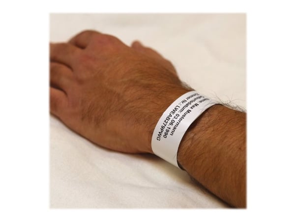 Brother - Häftande stängning - vit - 25 x 279 mm 200 stk (1 rulle/rullar x 200 vuxenarmband - för Brother TD-2130NSA