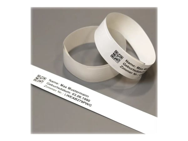 Brother - Häftande stängning - vit - 25 x 279 mm 200 stk (1 rulle/rullar x 200 vuxenarmband - för Brother TD-2130NSA