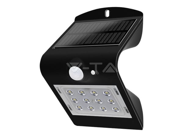 V-TAC VT-767-2 - Vegglampe - LED - 1.5 W - naturlig hvitt lys - 4000 K - soldrevet - svart