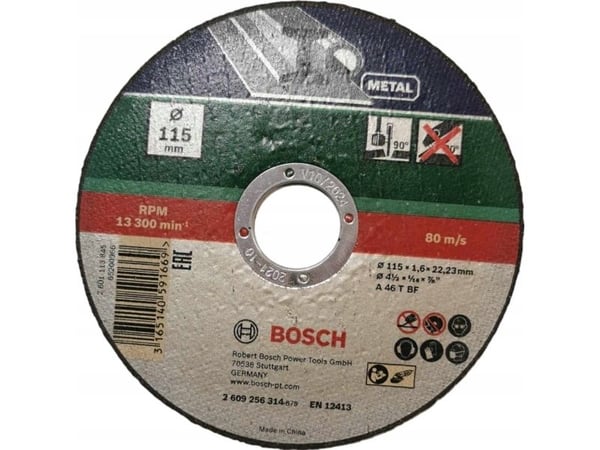 Bosch kappeskive metall 115x1,6 mm rett