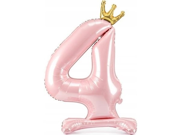 PartyDeco Stående folieballong 4 lys rosa 84cm