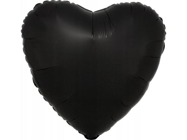 AMSCAN Luster Sort hjertefolieballong 43cm