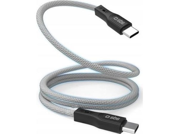 SBS TECABLETCCMAG, 1 m, USB C, USB C, USB 3.2 Gen 1 (3.1 Gen 1), 0,48 Gbit/s, Sort, Sølv