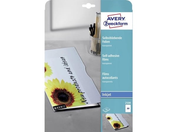 Avery - Hvit - A4 (210 x 297 mm) 10 stk transparent folie