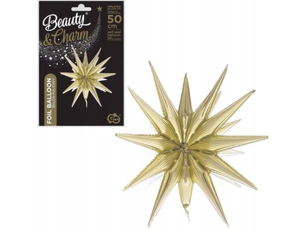 GoDan ballongfolie Stjerne 3D champagne 50x46 FG-G3SZ 92414