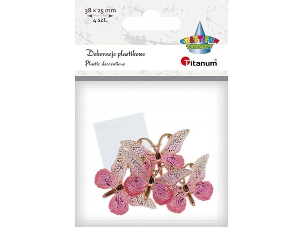 Titaani Itseliimautuva perhonen koristeet 38x23mm 4kpl 4kpl