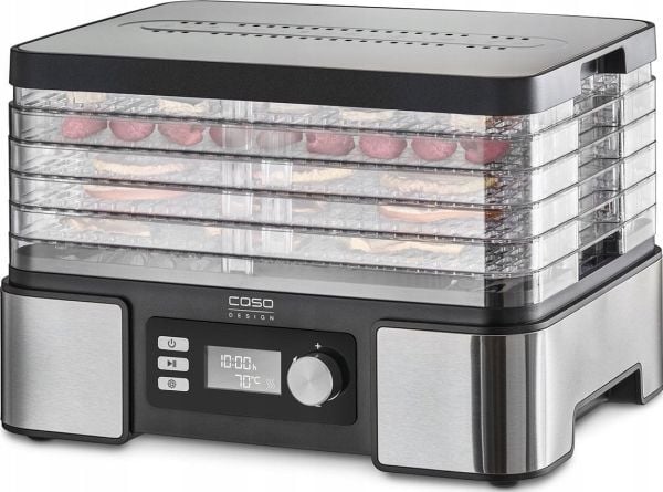 Caso | Mat Dehydrator | DH 450 | Effekt 370-450W | Antall paller 5 | Temperaturkontroll | Innebygd timer | Sort/rustfritt stål