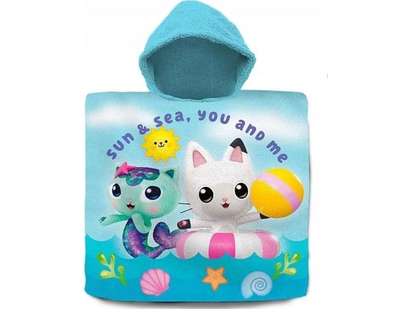 Badeponcho 60x120 cm bomull Gabi's Cat House Gabby's Dollhouse GD00001