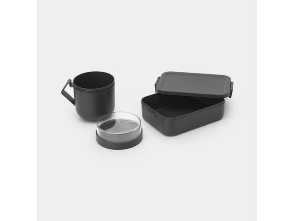 Brabantia Make & Take, Lunsjbokssett, Voksen, Grå, Plast, Monokromatisk, Rektangulær