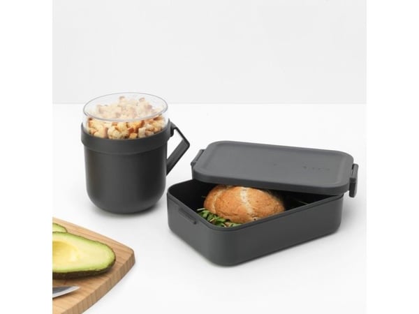 Brabantia Make & Take, Lunsjbokssett, Voksen, Grå, Plast, Monokromatisk, Rektangulær