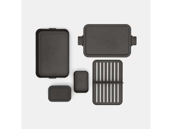 Brabantia Make & Take, Lunsjbeholder, Voksen, Grå, Plast, Monokromatisk, Rektangulær