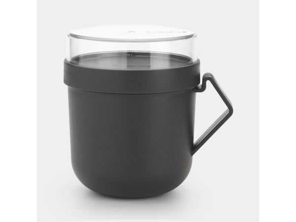 Brabantia Make & Take, Krus, Rund, 0,6 l, Grå, Gjennomsiktig, Plast, 130 mm