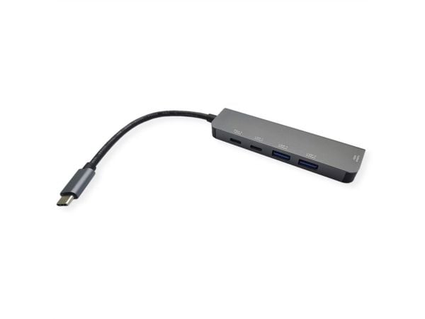 VALUE 12.99.1137, Kabel, USB 3.2 Gen 1 (3.1 Gen 1) Type-C, Svart, Grå, 3840 x 2160 pixlar, 60 hz, 0,1 m