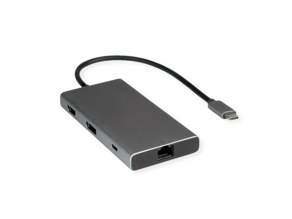 VALUE 12.99.1139, kaapeli, USB 3.2 Gen 1 (3.1 Gen 1) Type-C, musta, harmaa, 3840 x 2160 pikseliä, 60 Hz, 0,2 m