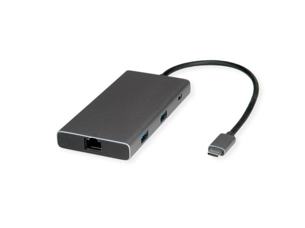 VALUE 12.99.1139, kaapeli, USB 3.2 Gen 1 (3.1 Gen 1) Type-C, musta, harmaa, 3840 x 2160 pikseliä, 60 Hz, 0,2 m