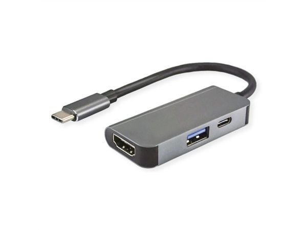Kaapelisovitin USB3.2 Gen2 C - HDMI, 1x USB3.2 Gen1 A+C(PD), M/F+F+F+F