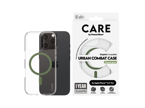 CARE by PanzerGlass Urban Combat - Baksidedeksel for mobiltelefon - MagSafe-samsvar - termoplast-polyuretan (TPU), polykarbonat (PC), oleofobisk be...