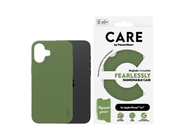 PanzerGlass CARE™ by ® Case Green w. MagSafe iPhone 16 Plus, Suojus, Apple, Apple - iPhone 16 Plus, Vihreä