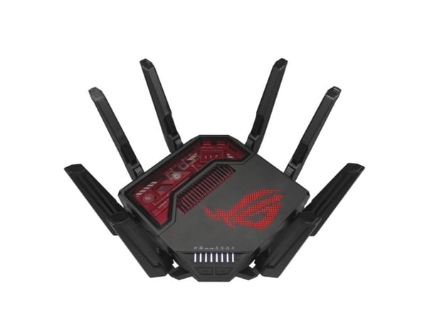 ASUS ROG Rapture GT-BE19000 - Trådløs ruter 6-porters svitsj - 10GbE, 5GbE, 2.5GbE, Wi-Fi 7 - WAN-porter: 2 Multibånd