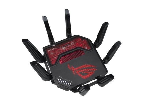 ASUS ROG Rapture GT-BE19000 - Trådløs ruter 6-porters svitsj - 10GbE, 5GbE, 2.5GbE, Wi-Fi 7 - WAN-porter: 2 Multibånd