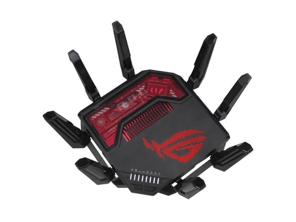ASUS ROG Rapture GT-BE19000 - Trådløs ruter 6-porters svitsj - 10GbE, 5GbE, 2.5GbE, Wi-Fi 7 - WAN-porter: 2 Multibånd