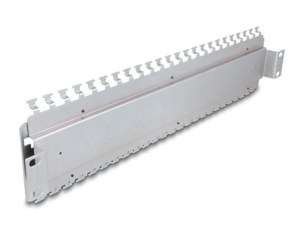 Delock - Rack cable management routing panel - for network cable connectors with LSA connection, metal - veggmonterbar - 1U - 19" - 24 porter
