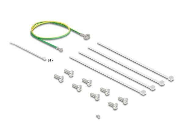 Delock - Rack cable management routing panel - for network cable connectors with LSA connection, metal - veggmonterbar - 1U - 19" - 24 porter