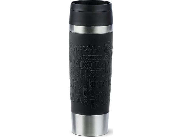 EMSA Travel Mug Classic N2022000, Svart, Rustfritt stål, Silikon, Rustfritt stål, Polypropylen (PP), 4 timer, 8 timer