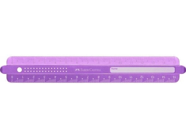 Faber-Castell 172015, Vanlig linjal, Plast, Grå, Gjennomsiktig, cm, MM Fiber, 150 mm, Hengepose