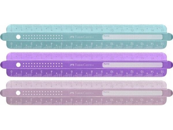 Faber-Castell 172030, Vanlig linjal, Assorterte farger, cm, MM Fiber, 300 mm, 1 stykker