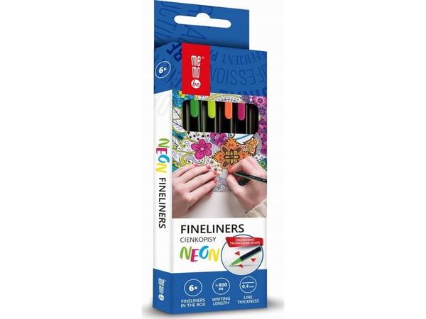 MemoBe tusjer neon 0,4 mm 6 farger MemoBe