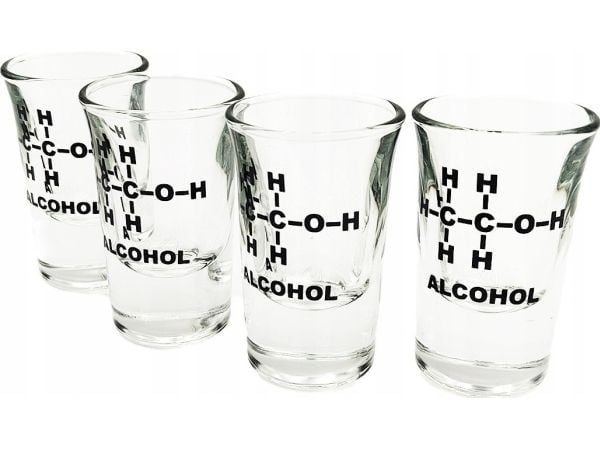 Mad Monkey - Shotglass med alkoholformel 4 stk.