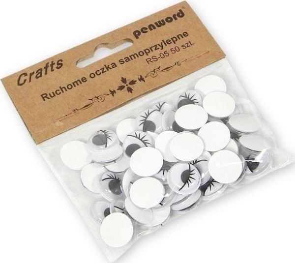 Pulsirhurt bevegelige øyne RS-05 15 mm selvklebende 50 stk
