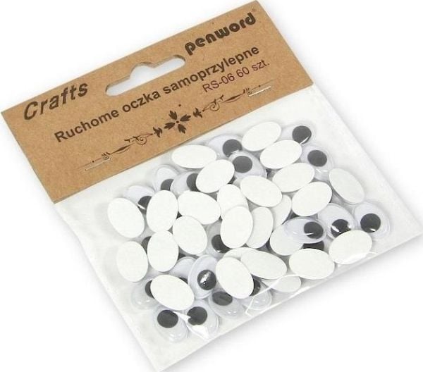 Polsirhurt bevegelige øyne RS-06 10x15 mm selvklebende 60 stk