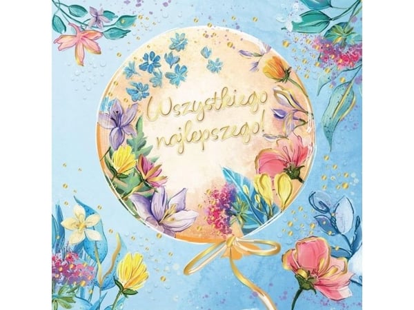 Inbjudningskort KW Ballong med blommor