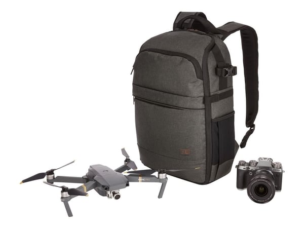 Case Logic Era - Ryggsekk for kamera / drone - polyester, melangestoff - grå, svart - 13"