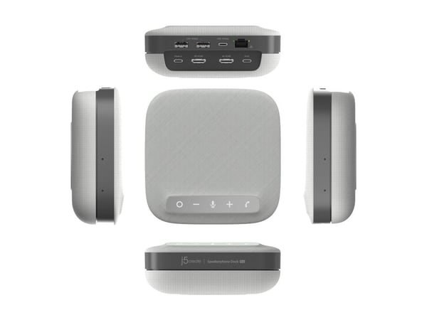 j5create JCDS337-N, Langallinen, USB 3.2 Gen 2 (3.1 Gen 2) Type-C, 85 W, 10,100,1000 Mbit/s, Harmaa, Valkoinen, 10 Gbit/s