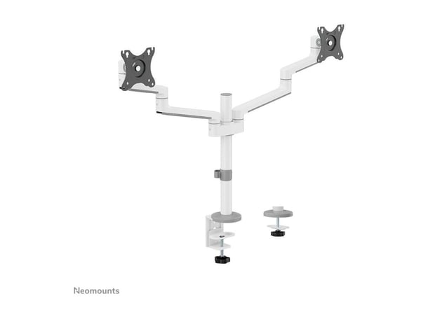Neomounts DS60-425WH2 - Monteringssett (leddarm) - full bevegelse - for 2 skjermer - stål - hvit - skjermstørrelse: 17"-27" - skrivebordsmonterbar