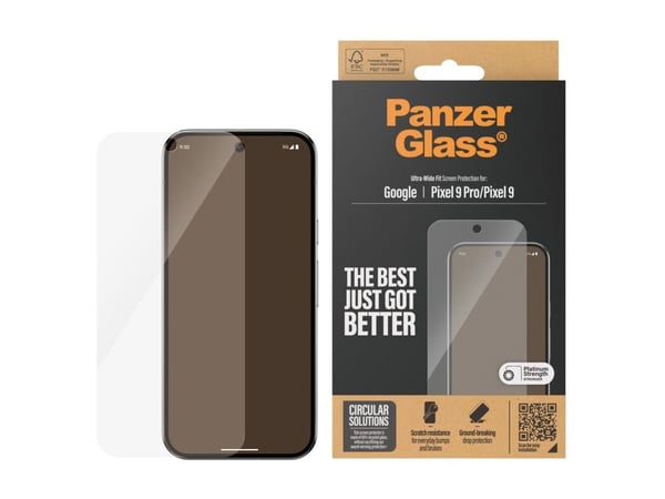PanzerGlass - Skjermbeskyttelse for mobiltelefon - ultrabred passform - glass - for Google Pixel 9, 9 Pro