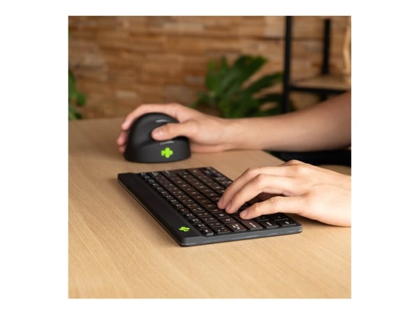 R-Go Compact Break - Tastatur - with integrated break indicator - trådløs - Bluetooth 5.0 - QWERTY - Italiensk - svart