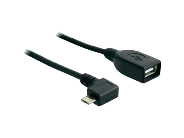 Delock - USB-kabel - USB (hunn) til Micro-USB type B (hann) - USB 2.0 OTG - 50 cm - 90° kontakt